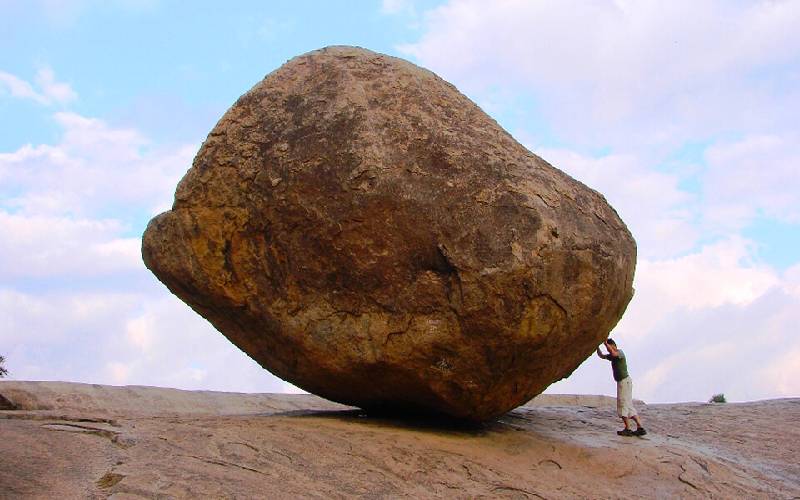 Balancing Big Rock Boulder Named KrishnaÂ´s Butter Ball Editorial  Photography - Image of krishnaaacute, temples: 178298652
